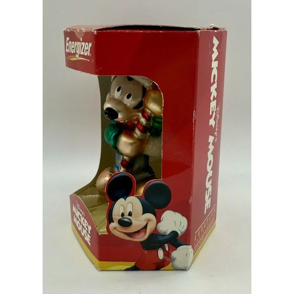 Disney Energizer Mickey Mouse Christmas Ornament European Style Blown Glass 2000 - Picture 2 of 5